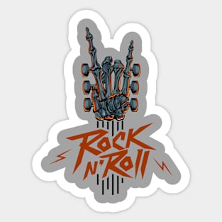 Guitar Neck Skeleton Hand Rock and Roll Guitar Pick Merch Sticker